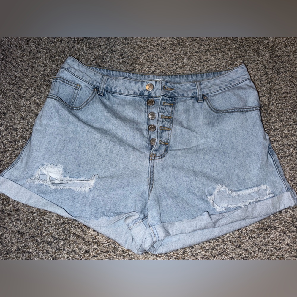 Light Blue Forever 21 Denim Shorts with Button Fly 0X